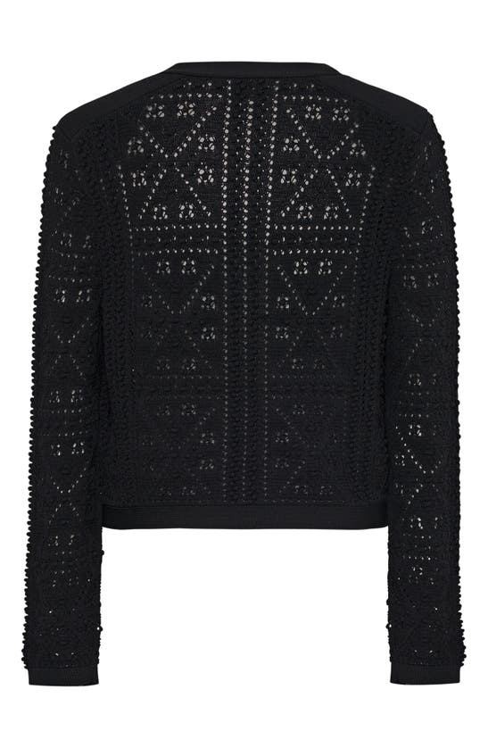 Shop Milly Bubble Pointelle Stitch Jacket In Black