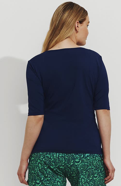 LANDS' END LANDS' END ELBOW SLEEVE RELAXED UPF 50 RASH GUARD