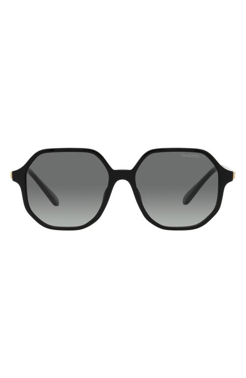 Swarovski 57mm Gradient Octagonal Sunglasses in Black at Nordstrom