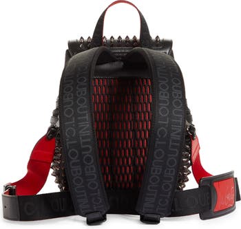Explorafunk small - Backpack - Calf leather and spikes - Black - Christian  Louboutin