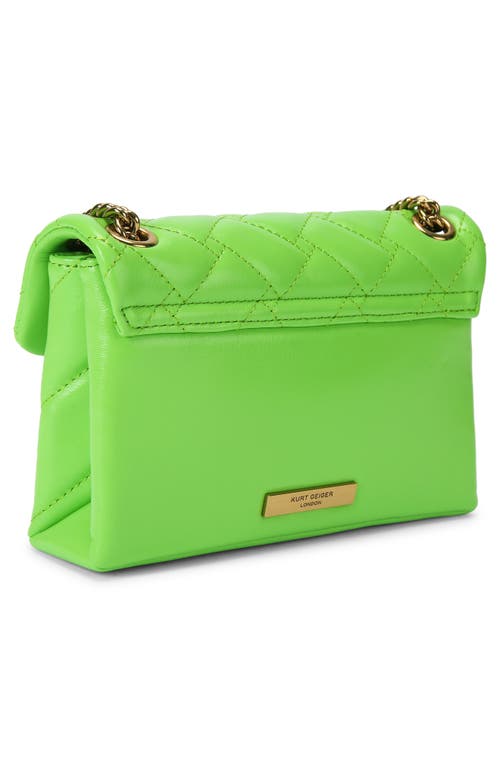 Shop Kurt Geiger London Mini Kensington Quilted Leather Convertible Crossbody Bag In Green