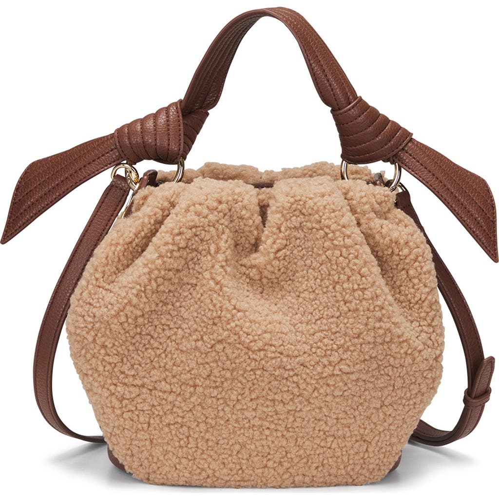 ORYANY ORYANY SELENDA FAUX SHEARLING BUCKET BAG