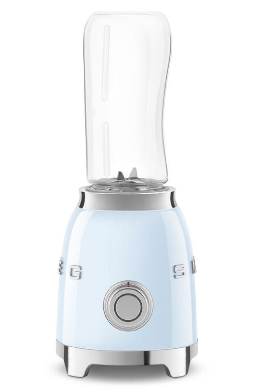 Shop Smeg Personal Blender & Bottle To Go Set In Pastel Blue