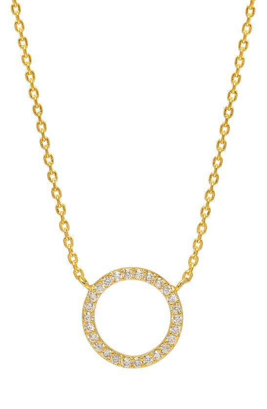 Estella Bartlett Large Pavé Circle Pendant Necklace In Gold