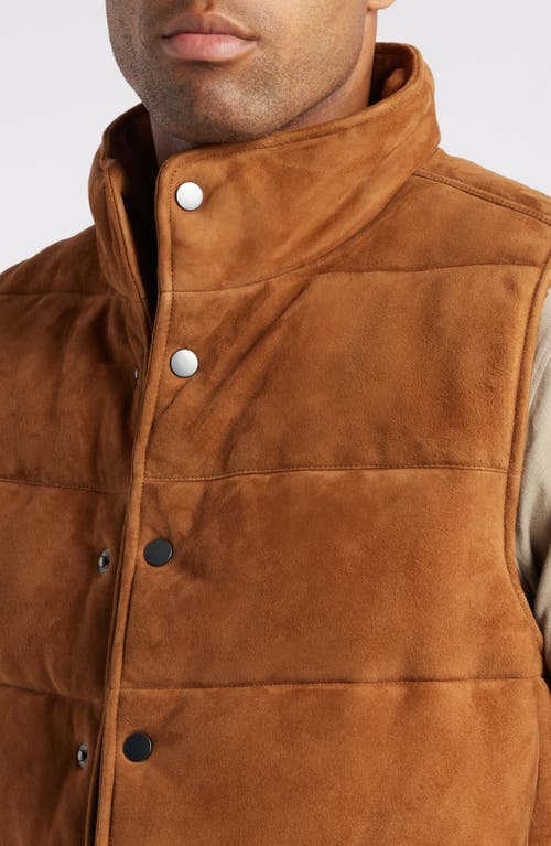 Shop Ag Neo Suede Puffer Vest In Lux Cognac