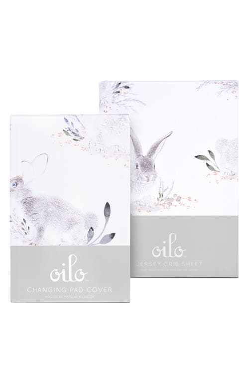 Oilo Cottontail Changing Pad Cover & Fitted Crib Sheet Set in Stone at Nordstrom