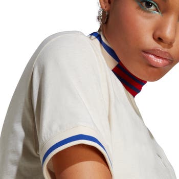 adidas Originals Rib Mock Neck Cotton Crop T-Shirt | Nordstrom