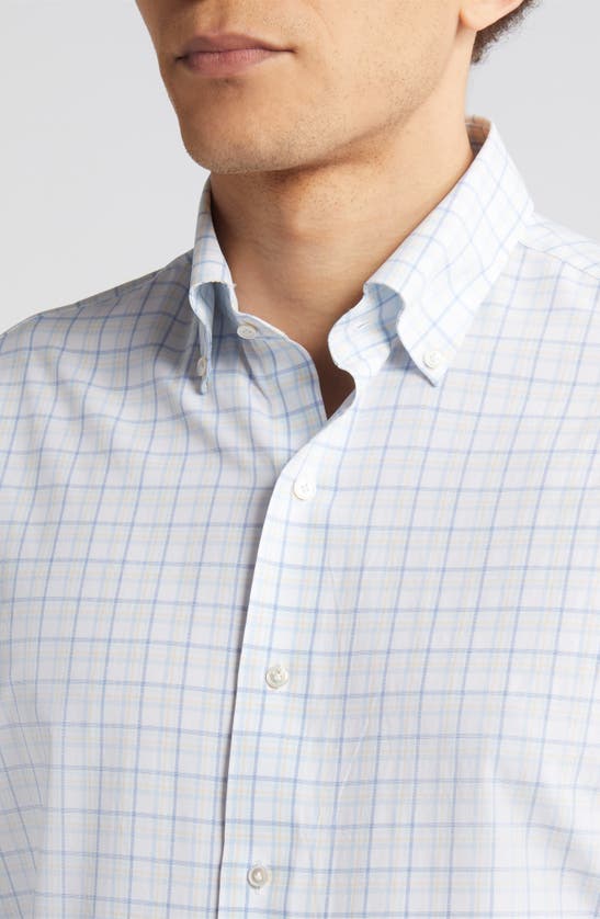 Shop Peter Millar Crown Crafted Wynton Performance Poplin Button-down Shirt In Cascade Blue