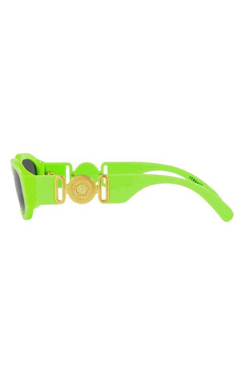 Shop Versace Kids' 48mm Small Rectangle Sunglasses In Fluorescent Green/dark Grey