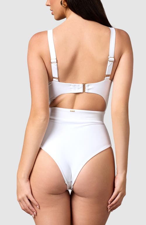 Shop Mbm Swim Aspire One-piece Swimsuit In White