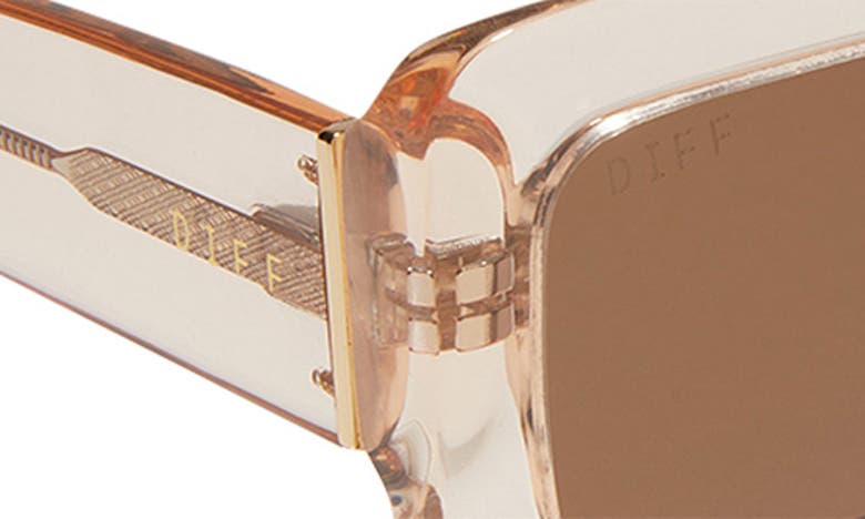 Shop Diff Indy 51mm Rectangular Sunglasses In Vint Rose Crystal / Brown Grad