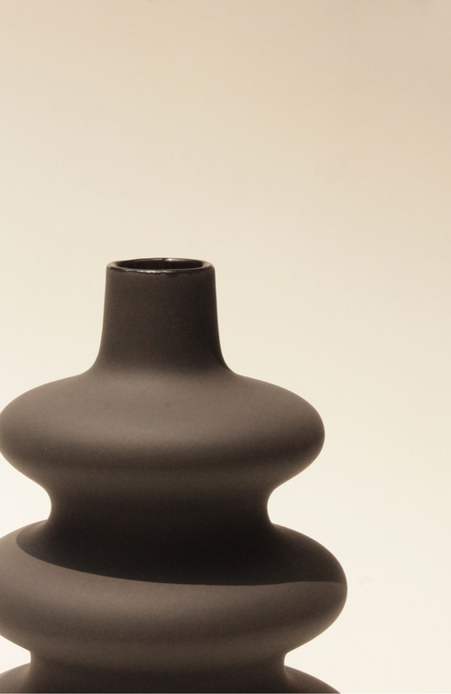 Osmos Studio Big Mezo Vase In Off Black