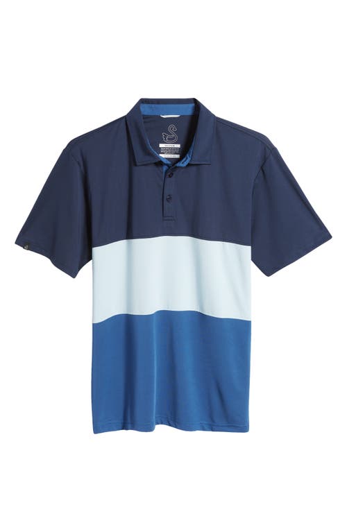 Shop Swannies Gibbs Colorblock Golf Polo In Blue Haze