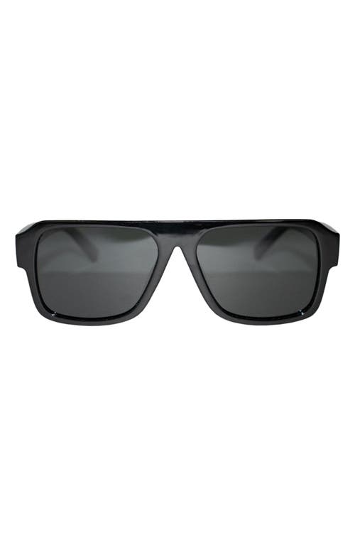 Lennon 68mm Polarized Square Sunglasses in Black/Black