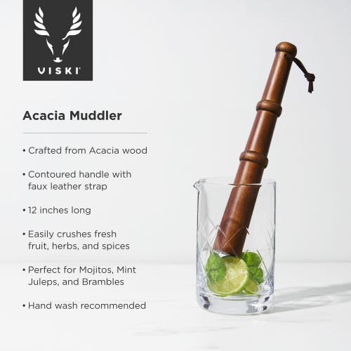 Viski Professional 12" Muddler With Acacia Wood In Brown