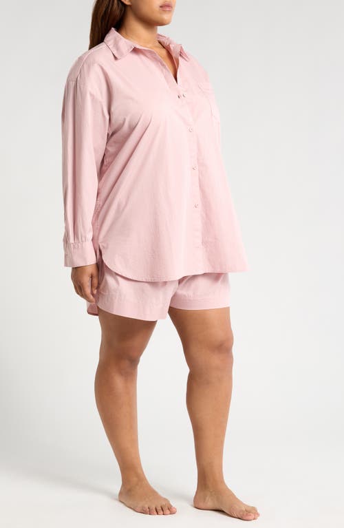 Shop Nordstrom Oversize Shirting Short Pajamas In Pink Puff