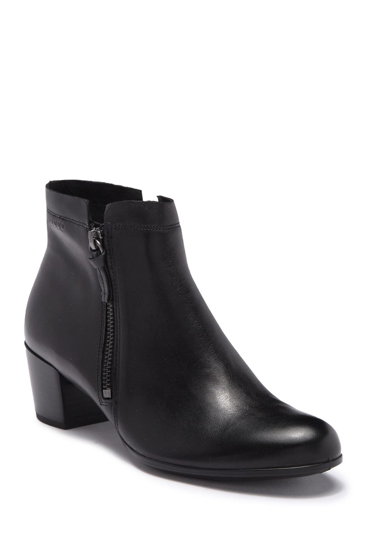 ecco black leather ankle boots