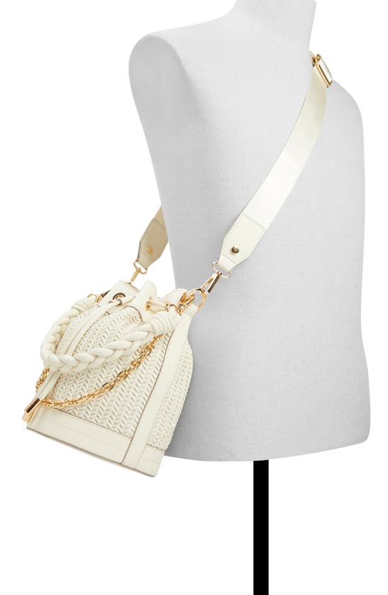 Shop Aldo Auen Woven Bucket Bag In Bone