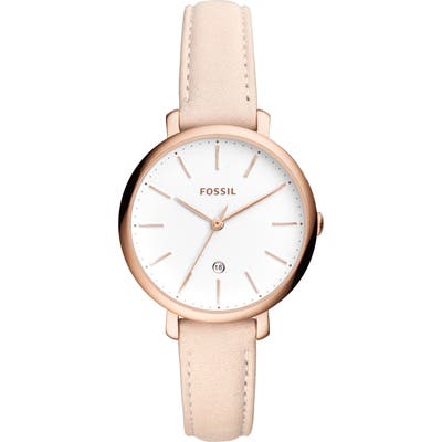 Fossil Jacqueline Leather Strap Watch,