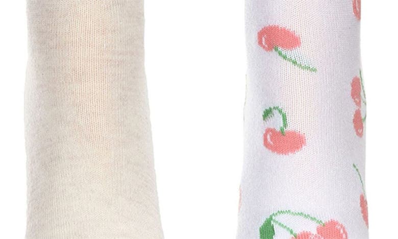 Memoi Assorted 2-pack Decorative Athletic Quarter Socks In White-orange
