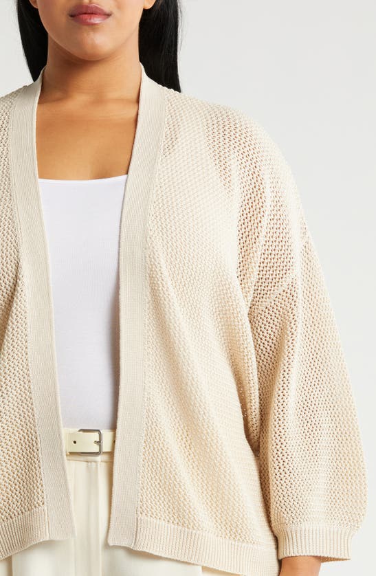 Shop Nordstrom Open Stitch Open Front Cotton Cardigan In Beige Beach