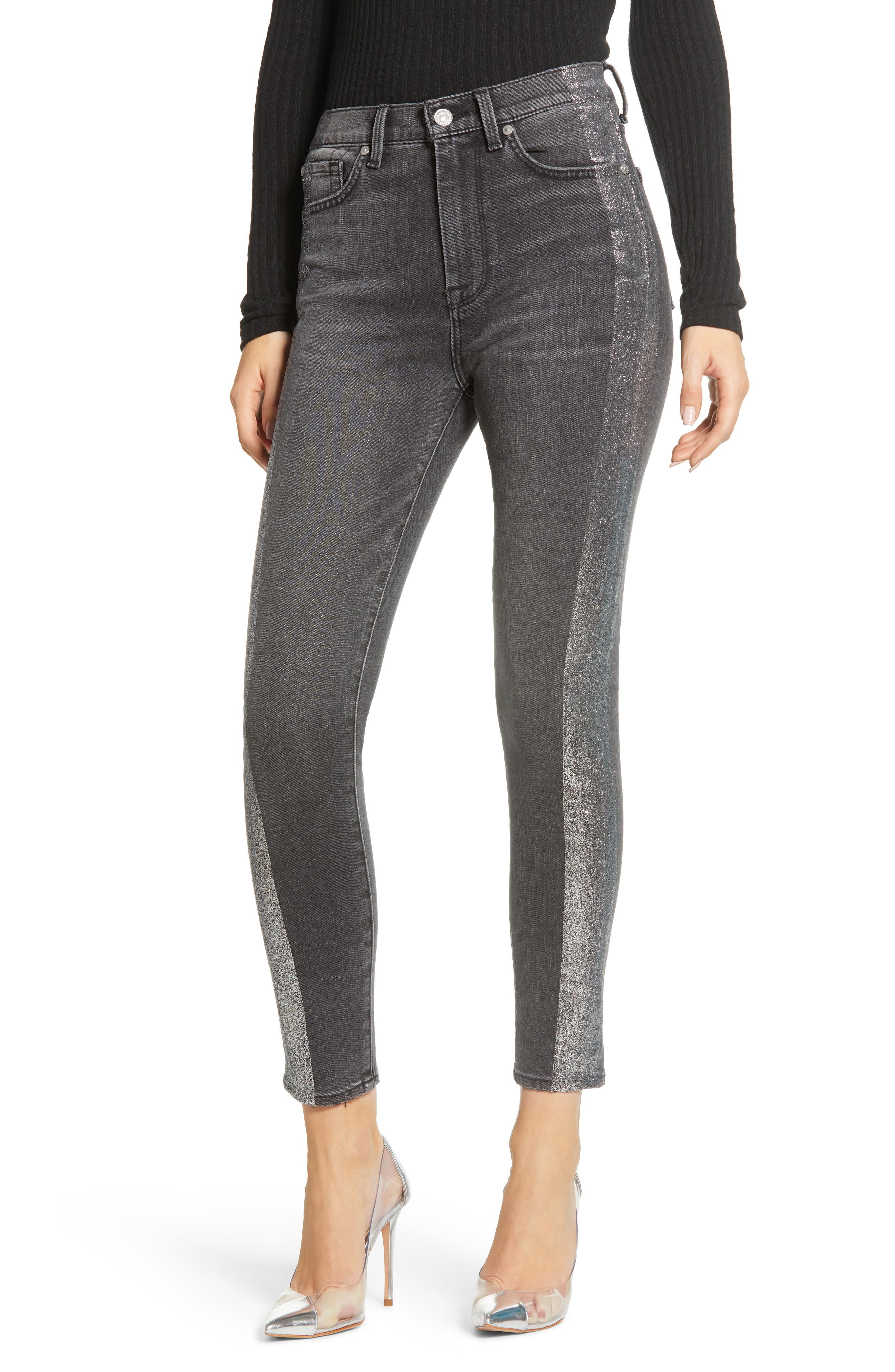 7 for all mankind metallic jeans