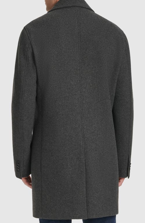 Cole Haan Regular Fit Stretch Wool Coat In Charcoal