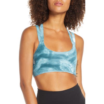 Free People Fp Movement On The Radar Tie Dye Sports Bra, Blue/green