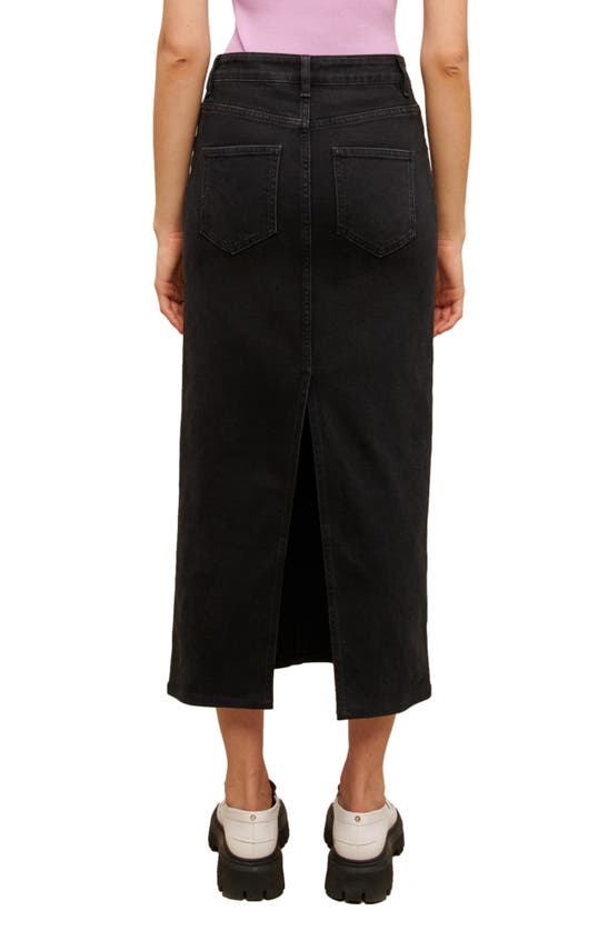 Maje High-waisted Straight Denim Skirt In Black | ModeSens