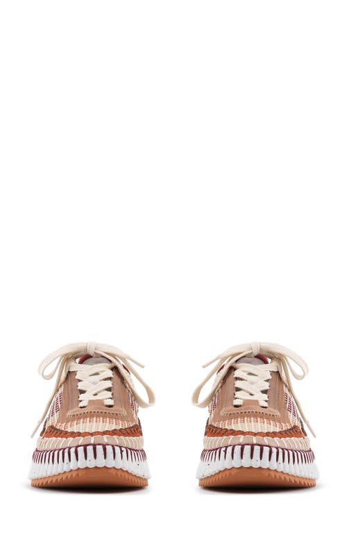 Shop Chloé Nama Platform Sneaker In Dark Tan