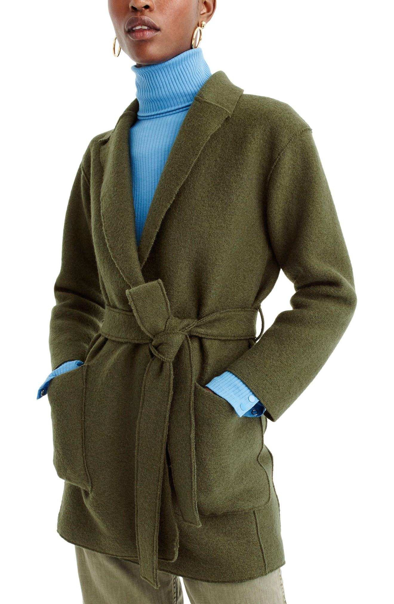 boiled wool wrap coat