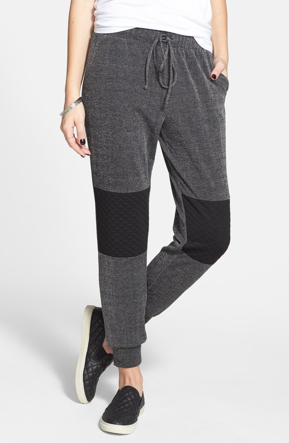 h.i.p. Quilted Knee Jogger Pants (Juniors) Nordstrom