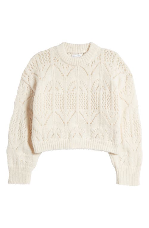 Shop Topshop Pointelle Crewneck Sweater In Ivory