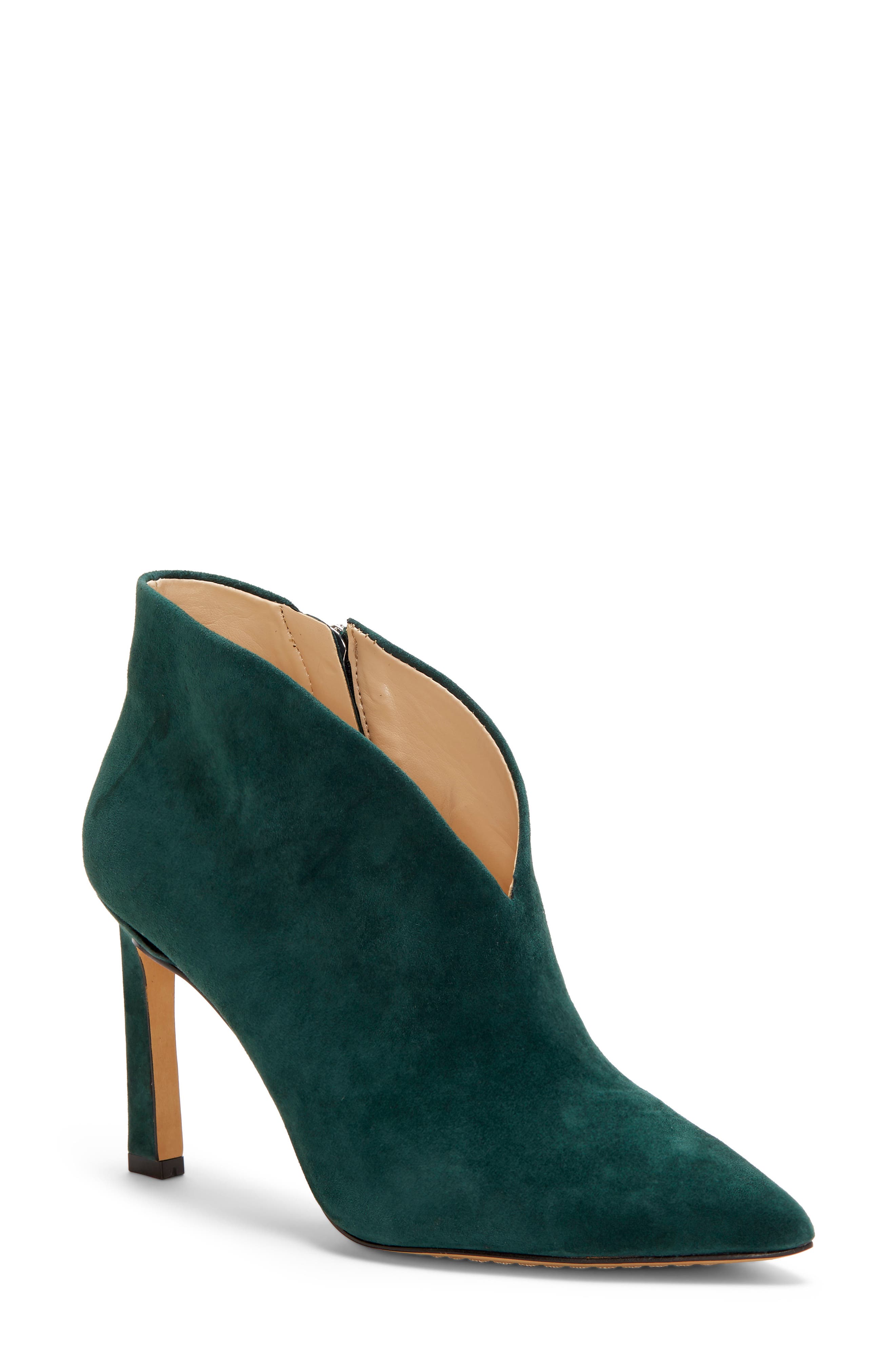 VINCE CAMUTO Sestrind Bootie, Main, color, GREEN SPRUCE SUEDE