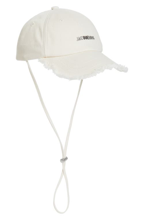 Jacquemus Jacquemu La Casquette Artichaut Fringe Baseball Cap In Off-white 110