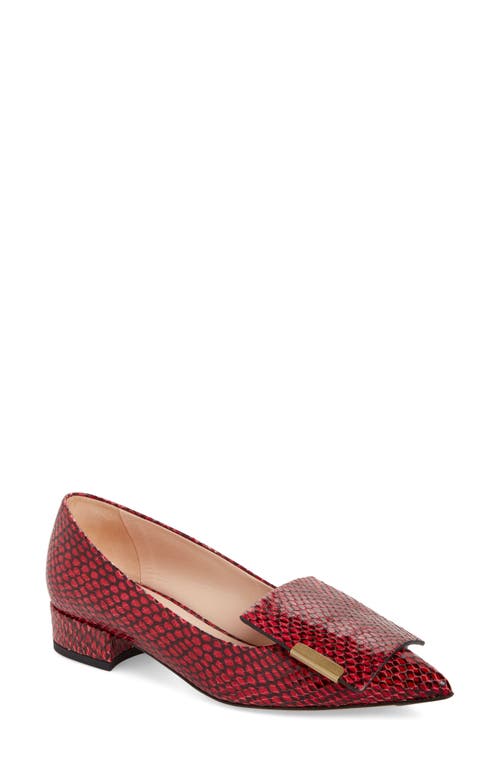 Allegra Pointed Toe Flat in Deep Red