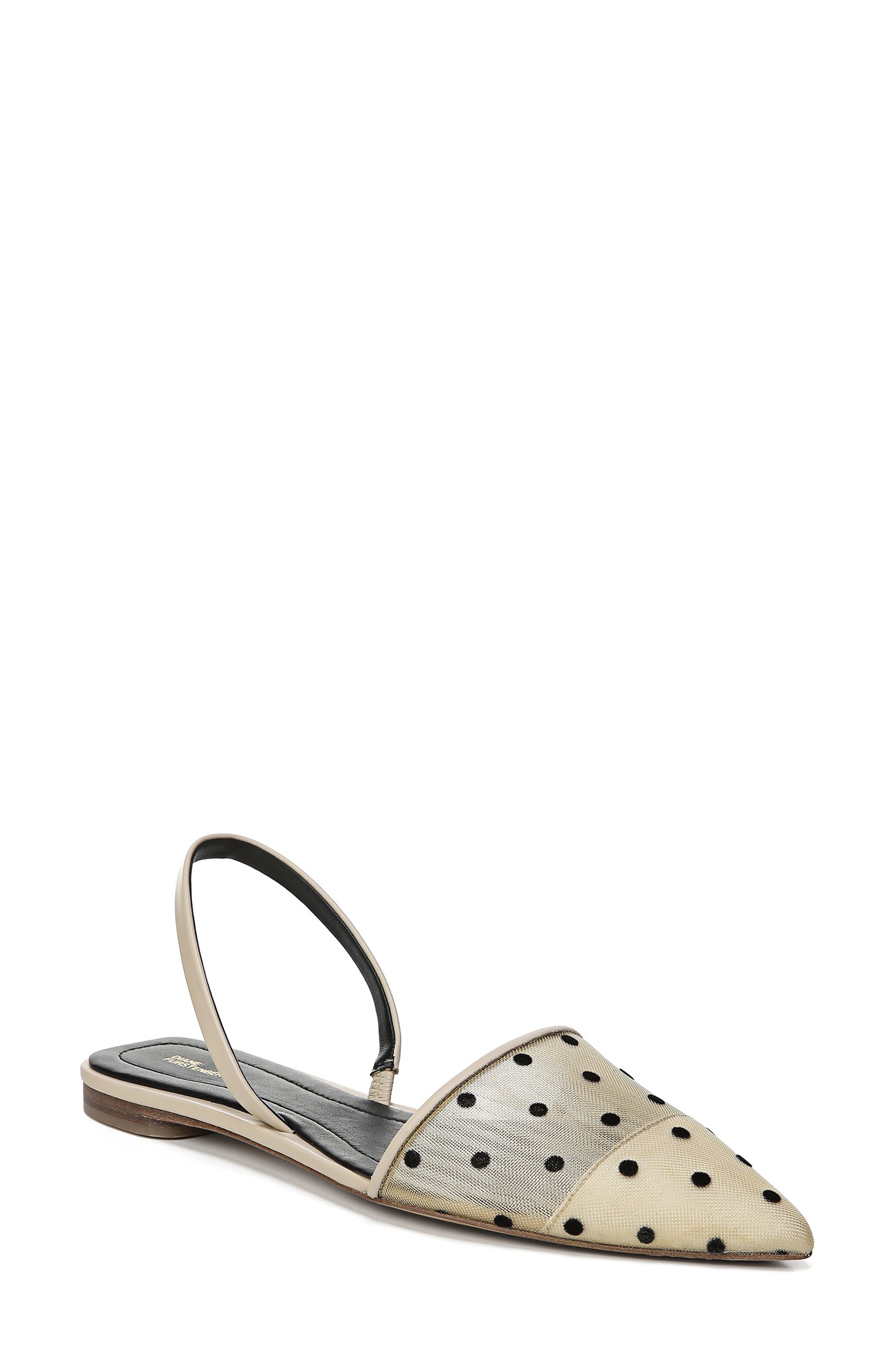 Diane Von Furstenberg Koko Slingback Flat- Beige