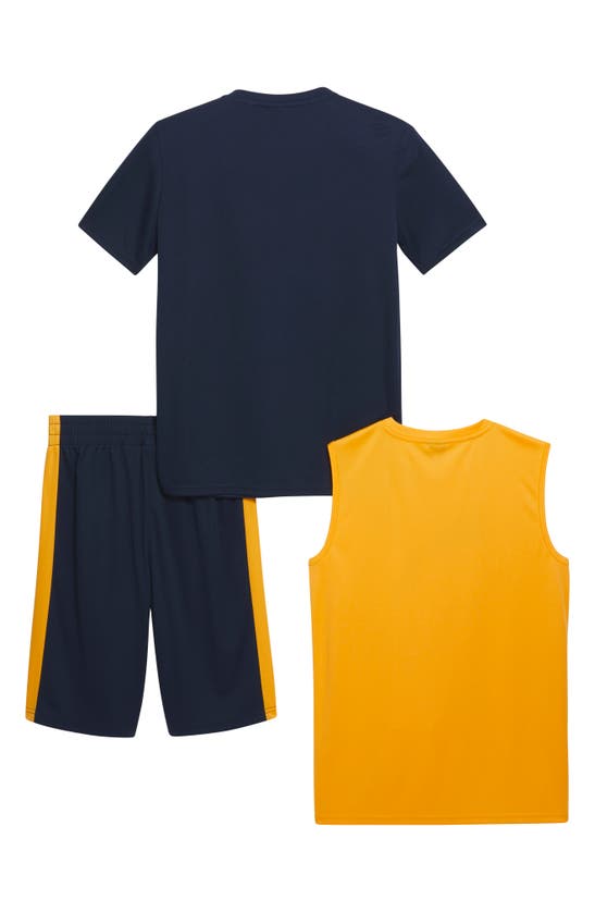 Shop Puma Kids' Performance Tank, T-shirt & Pull-on Shorts Set In Navy