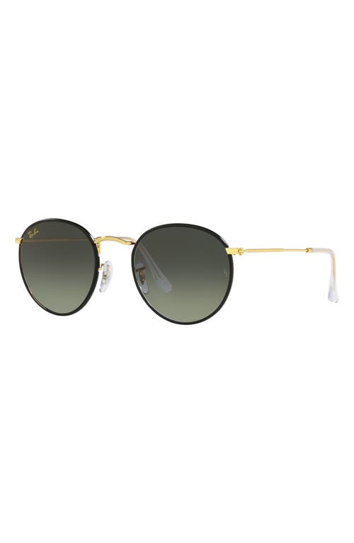 Shop Ray Ban Ray-ban Crystal Phantos 50mm Gradient Round Sunglasses In Black/gold/grey Gradient