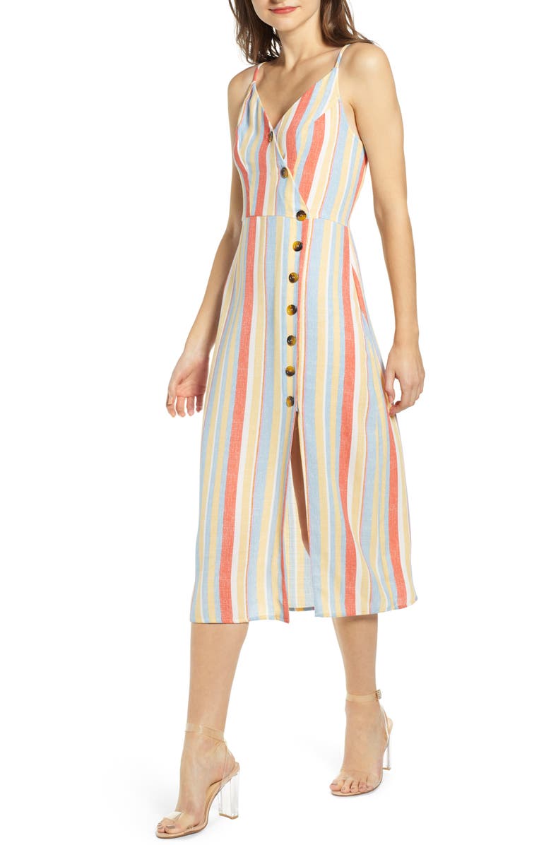 Speechless Stripe Side Button Sundress | Nordstrom