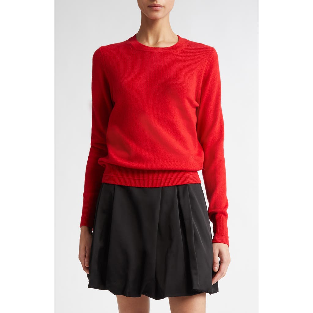 Maria McManus Featherweight Recycled Cashmere & Organic Cotton Blend Sweater in Red Lacquer
