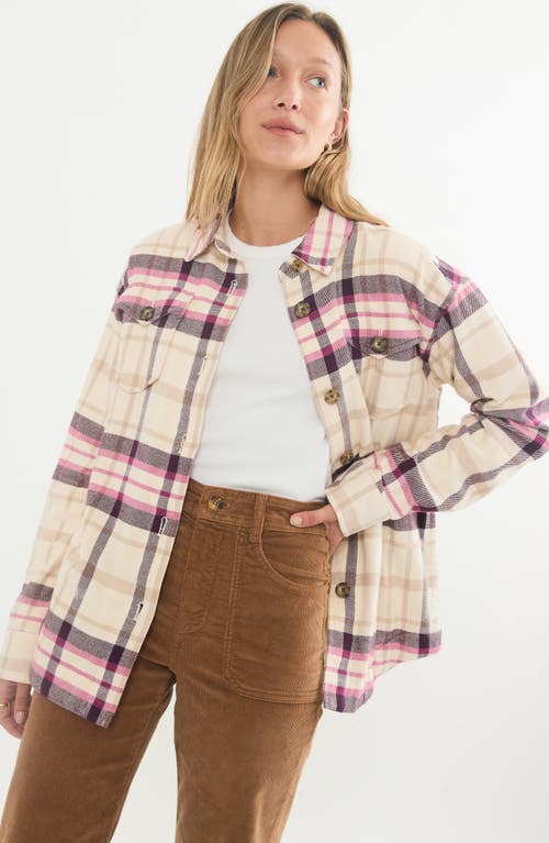 Marine Layer Flannel Shacket In Warm Plaid