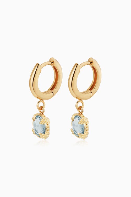 Oradina 14k Gold Antica Drop Earrings In Yellow Gold - Blue Topaz