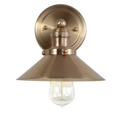 Jonathan Y July Metal Shade Sconce In Brass Gold