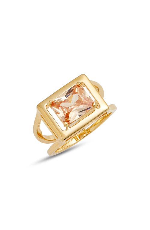 Nordstrom Emerald Cut Cubic Zirconia Ring 14K Gold Plated at Nordstrom,