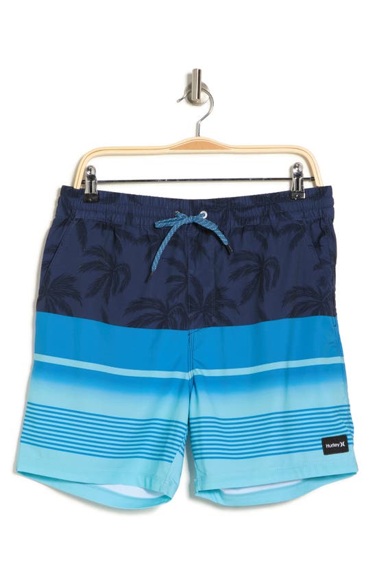 Hurley Phantom Cannonball Volley Swim Shorts In Blue Glaze