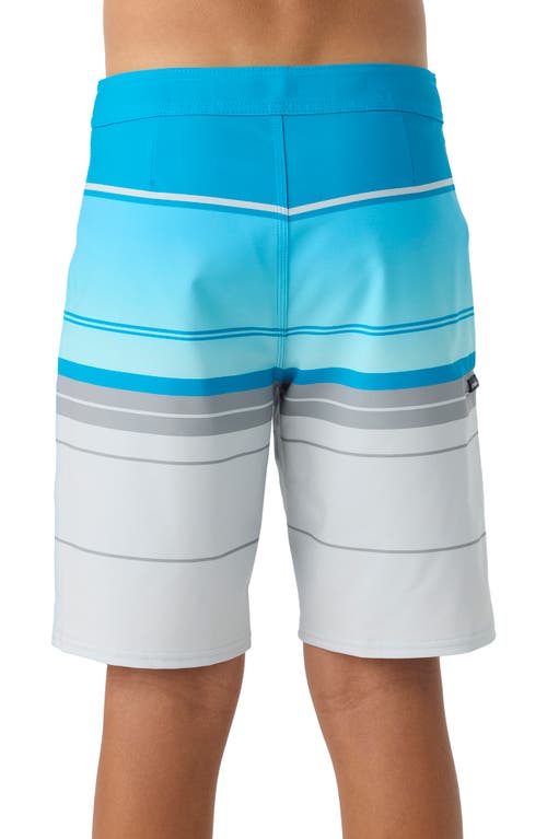 O'neill Kids' Hyperfreak Heat Stripe Swim Trunks In Fog 2