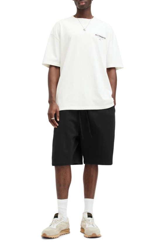 Shop Allsaints Haydon Cotton Sweat Shorts In Washed Black