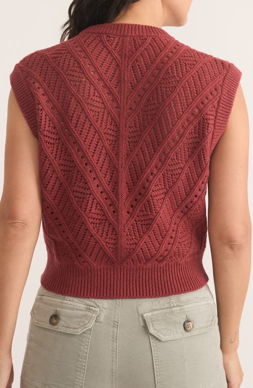 Marine Layer Brooke Textured Sweater Vest In Chili Oil