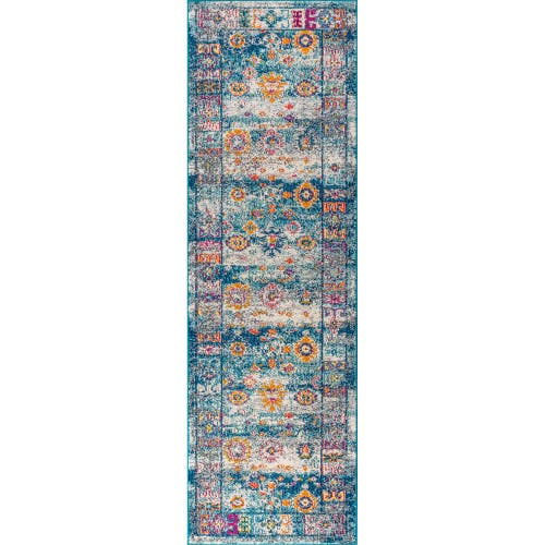 Jonathan Y Bohemian Flair Boho Vintage Medallion Area Rug In Navy/cream